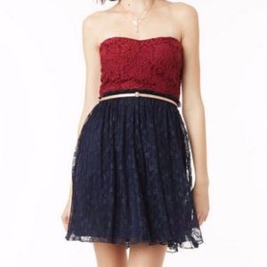 Delia's strapless lace dress